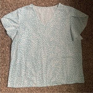 Shein. Size XL. Dotted blue and white blouse